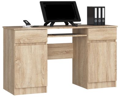 Akord Bureau 2 Portes 2 Tiroirs Chêne Sonoma 135x50x77