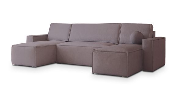 Canapé D'angle Pesano Violet En Velours Avec Fonction De Couchage