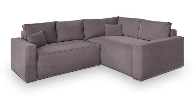 Canapé D'angle Eronis Violet En Velours Avec Fonction De Couchage