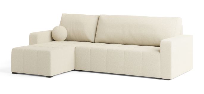 Canapé D'angle Volira Crème En Bouclé Avec Fonction De Couchage