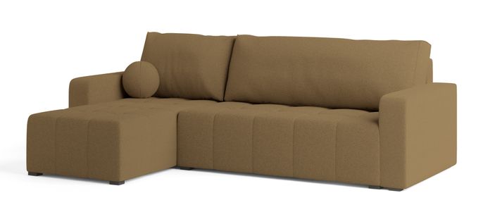 Canapé D'angle Volira Orange En Bouclé Avec Fonction De Couchage