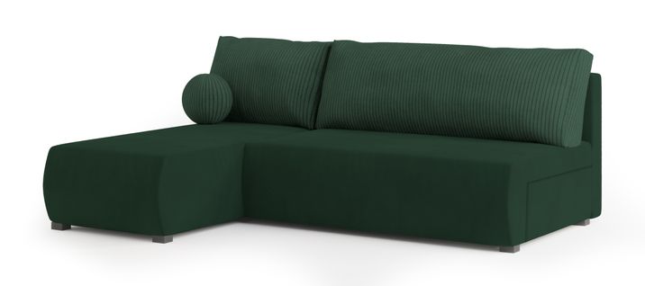 Canapé D'angle Parvelo Vert Sapin En Peluche Avec Fonction De Couchage