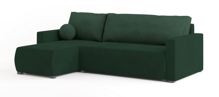 Canapé D'angle Sorge Vert Sapin En Peluche Avec Fonction De Couchage