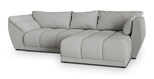 Canapé D'angle Orenti Gris Clair En Bouclé Avec Fonction De Couchage