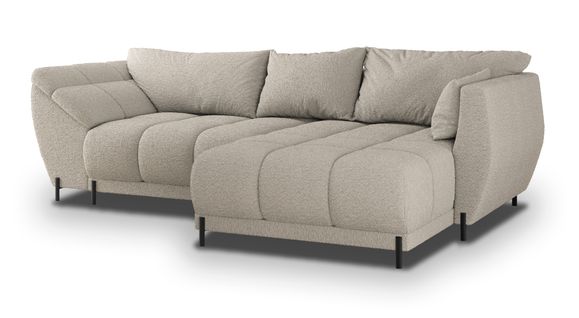 Canapé D'angle Vestano  Beige En Bouclé Avec Fonction De Couchage