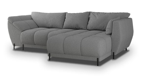 Canapé D'angle Vestano  Gris En Bouclé Avec Fonction De Couchage