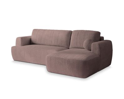 Canapé D'angle Senti Violet En Velours Côtelé Avec Fonction De Couchage