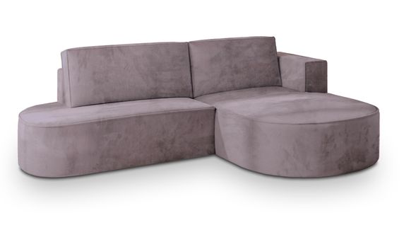 Canapé D'angle Cortio Violet En Velours Avec Fonction De Couchage