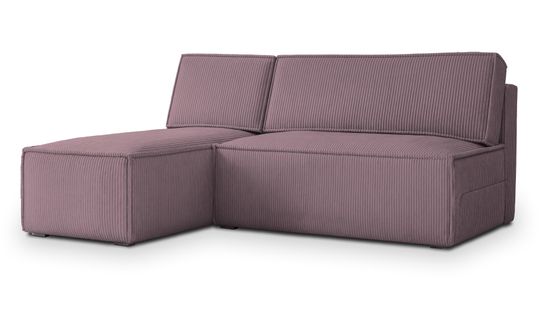 Canapé D'angle Briso Violet En Velours Côtelé Avec Fonction De Couchage