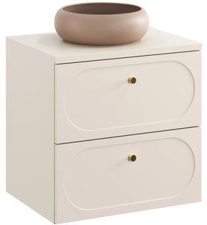 Meuble Sous Vasque Suspendu  60 Cm Donna Sand Beige Avec Plan Et Vasque Wiki