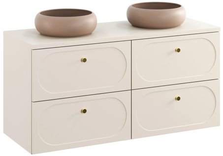 Meuble Sous Double Vasque Suspendu  120 Cm Donna Sand Beige Avec Plan Et Vasques Wiki