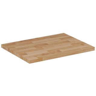 Plan De Travail En Bois Chêne Massif Naturel  60 Cm Pour Meuble De Salle De Bain