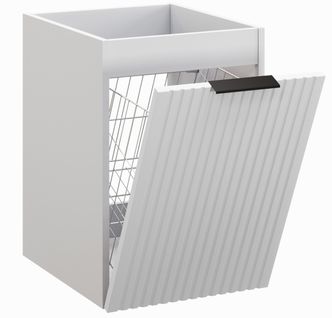 Meuble Bas De Salle De Bain Avec Panier à Linge Adel Blanc40 Cm