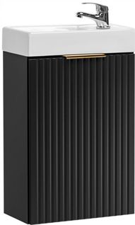 Ensemble Meuble Lave-mains Suspendu Adel Noir Avec Le Lavabo Fika 40 Cm