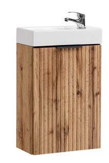 Ensemble Meuble Lave-mains Suspendu Adel Chêne Avec Le Lavabo Fika 40 Cm