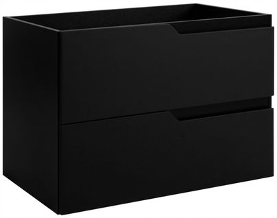 Meuble De Salle De Bain Suspendu Sous Vasque Modern Noir 80 Cm