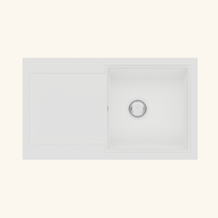 Evier Granit Blanc Moucheté Kümbad Magda 1 Bac 1 Égouttoir