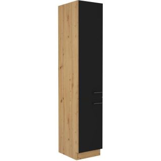 Colonne - Modena - 40 Cm - 2 Portes - Chêne Artisan Et Noir Mat - Cuisinier
