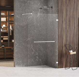 Paroi De Douche à L'italienne Blanche Avec Porte Serviette   140 Cm  Santorini White