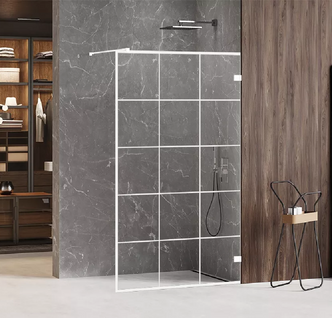 Paroi De Douche à L'italienne Blanche Sérigraphiée  120 Cm  Santorini White