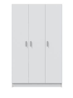 Armoire Rangement Nettoyage 3 Portes En Mélamine Coloris Blanc - Dim : H180 X L108,8 X P37 Cm