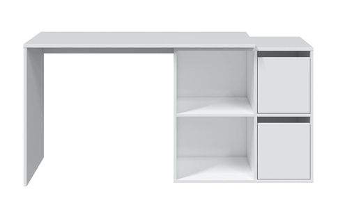 Bureau Avec 2 Niches Et 2 Portes Coloris Blanc Artik En Mdf