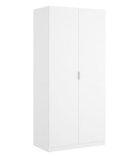 Armoire Placard Meuble De Rangement Coloris Blanc - Longueur 81 X Hauteur 184 X Profondeur 52 Cm