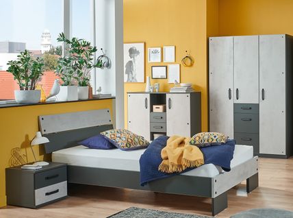 Chambre à Coucher Complète Enfant (lit 90x200 Cm + 1 Chevet + Buffet + Armoire )