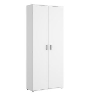 Armoire De Rangement 2 Portes Coloris Blanc - Longueur 78 X Profondeur 35 X Hauteur 190 Cm