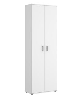 Armoire de buanderie 2 portes Coloris Blanc - L61 X P35 X H190 Cm