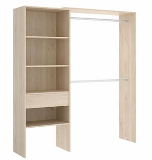 Armoire Placard Extensible Coloris Naturel - Longueur 110-160 X Hauteur 187 X Profondeur 40 Cm