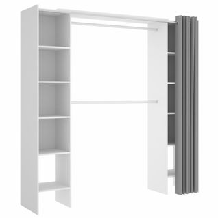 Armoire Placard Extensible Coloris blanc - longueur 110-180 X Hauteur 205 X Profondeur 50 Cm