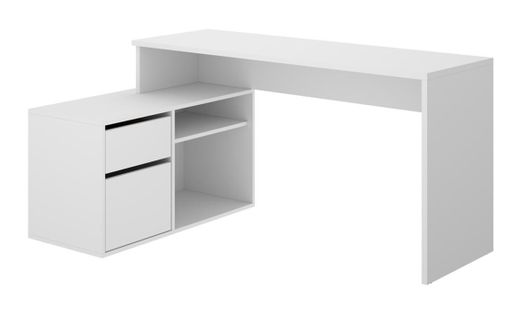 Bureau Angulaire Coloris Blanc - longueur 139 X Profondeur 92 X Hauteur 75 Cm