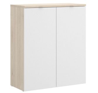 Meuble De Rangement Coloris Naturel/blanc - longueur 79 X Profondeur 40 X Hauteur 96 Cm