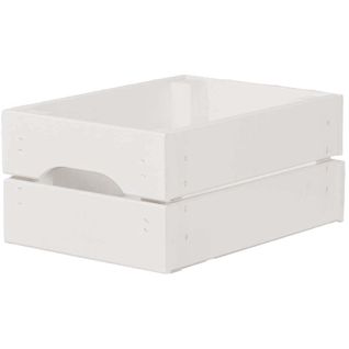 Caisse De Rangement En Pin Petit Modèle 31 X 23 X 15 Cm Blanc