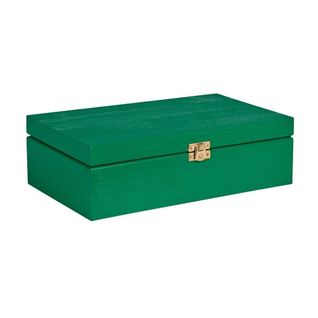 Boite à Thé 12 Compartiments En Pin Vert Menthe