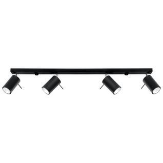 Plafonnier Acier Noir Gu10 4 Ring