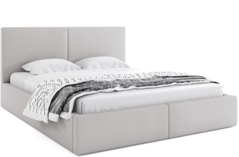 Lit Coffre-hilton-120x200 Cm- Sommier Avec Cadre En Metal- Tête De Lit Tapissé (gris)
