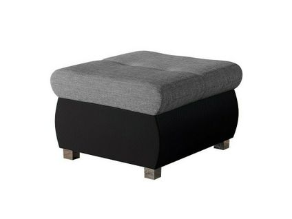 Pouf Comfivo 122, Gris, 39x60x60cm, Tapisserie- Faux Cuir, Pieds: Métal