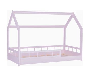 Lit Cabane Avec Barrières160x80 Rose Pastel
