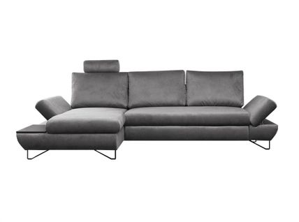 Canapé D'angle Orlane Convertible En Velours - Angle Gauche,  Gris