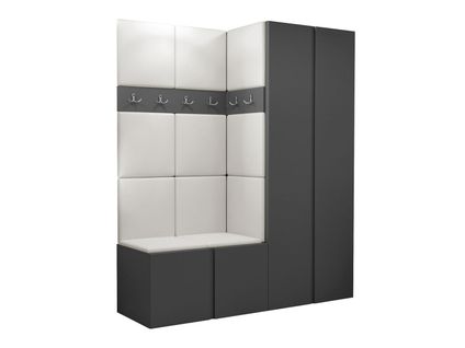 Meuble D'entrée Hartford 266, 186x158x46cm, Graphite, Stratifié-faux Cuir