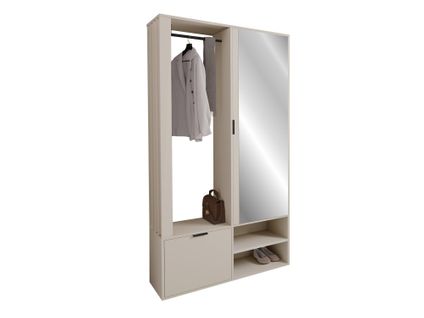 Meuble D'entrée Stanton 145, 190x100x33cm, Miroir, Cachemire, Stratifié, à Poser