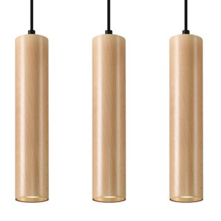 Suspension Bois Bois Naturel Gu10 3 Lino Line