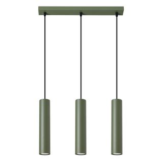 Suspension Acier Vert Olive Gu10 3 Lagos Line