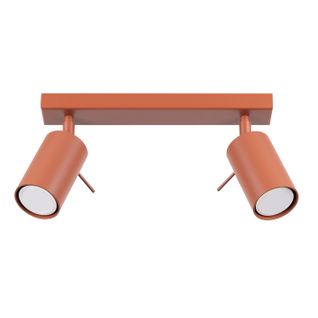 Plafonnier Acier Ocre Rouge Gu10 2 Ring