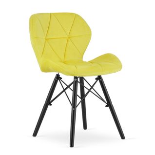 Chaise Lago Velours - Jaune/pieds Noirs X 1 45x45x50