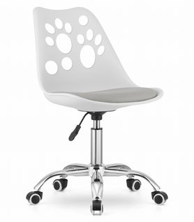 Chaise Pivotante Print - Blanc Et Gris 61x41x52