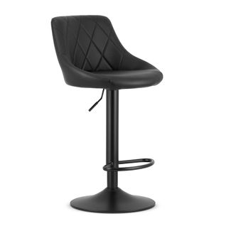 Tabouret Kast - Simili Cuir Noir/base Noire 49x35x47