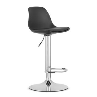 Tabouret Hoga - Noir/base Chromée 49x35x47
